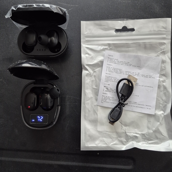 Other - Wireless Black Earbuds with Charging Case